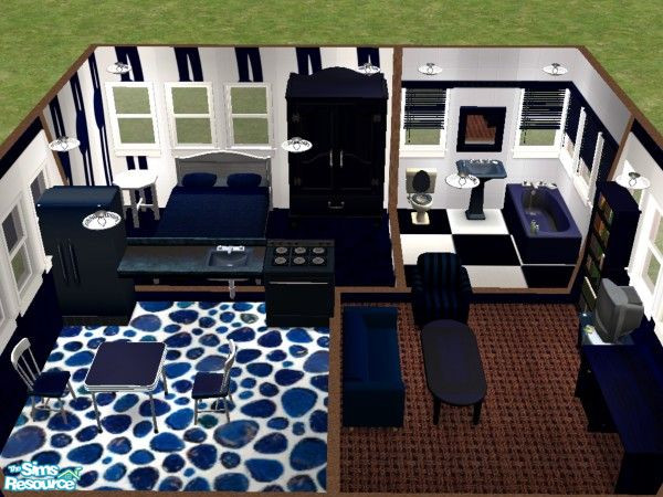 Sims 2 — Navy Starter Collection by NightRowan — A set of all the essential ingredients for a poor sims home in a very