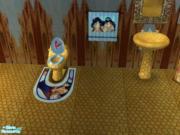 Sims 2 — Aladdin Bath toilet mat by ead425 — Thanks to Disney: Adults enjoy fantasy too:9 items, 2 walls, 1