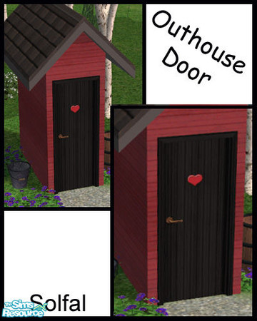 Sims 2 — Outhouse Door by solfal — The door with the heart!