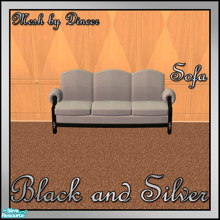 Sims 2 — Black and Silver Sofa by sww — You will need the meshes from Dincer's "dh-lightwood-livingroom" meshes