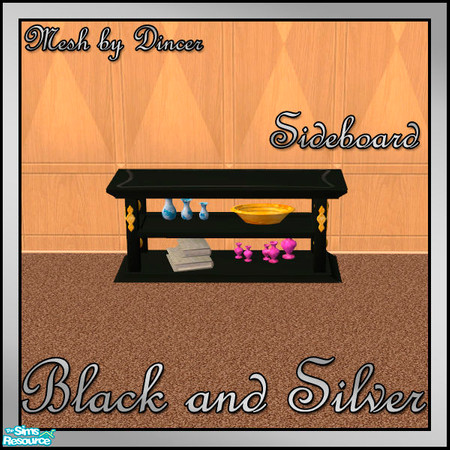 Sims 2 — Black and Silver Sideboard by sww — You will need the meshes from Dincer's "dh-lightwood-livingroom"