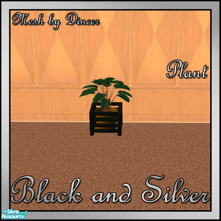 Sims 2 — Black and Silver Plant by sww — You will need the meshes from Dincer's "dh-lightwood-livingroom"