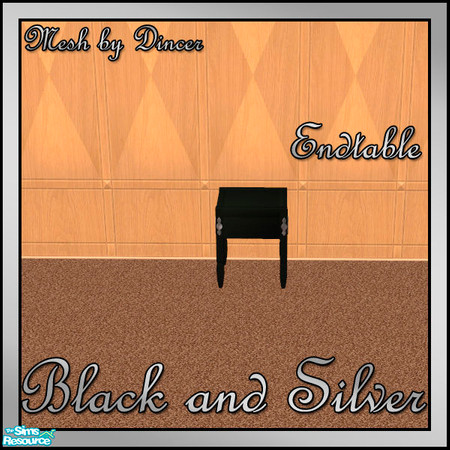 Sims 2 — Black and Silver Endtable by sww — You will need the meshes from Dincer's "dh-lightwood-livingroom"