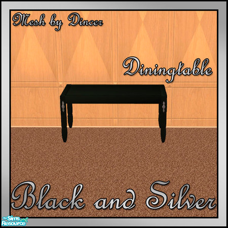 Sims 2 — Black and Silver Diningtable by sww — You will need the meshes from Dincer's "dh-lightwood-livingroom"