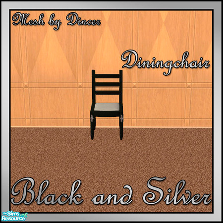 Sims 2 — Black and Silver Diningchair by sww — You will need the meshes from Dincer's "dh-lightwood-livingroom"