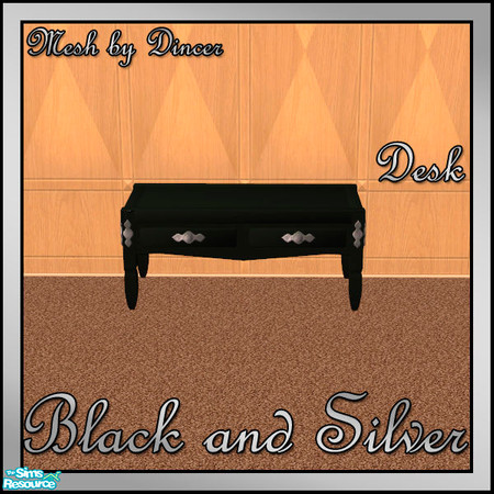 Sims 2 — Black and Silver Desk by sww — You will need the meshes from Dincer's "dh-lightwood-livingroom" meshes