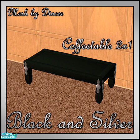 Sims 2 — Black and Silver Coffeetable2x1 by sww — You will need the meshes from Dincer's
