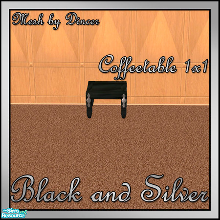 Sims 2 — Black and Silver Coffeetable 1x1 by sww — You will need the meshes from Dincer's