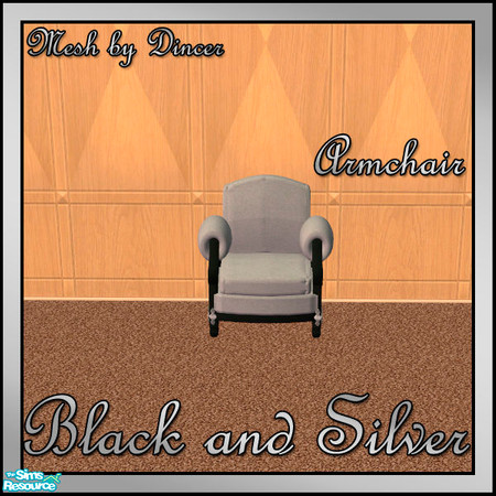 Sims 2 — Black and Silver Armchair by sww — You will need the meshes from Dincer's "dh-lightwood-livingroom"