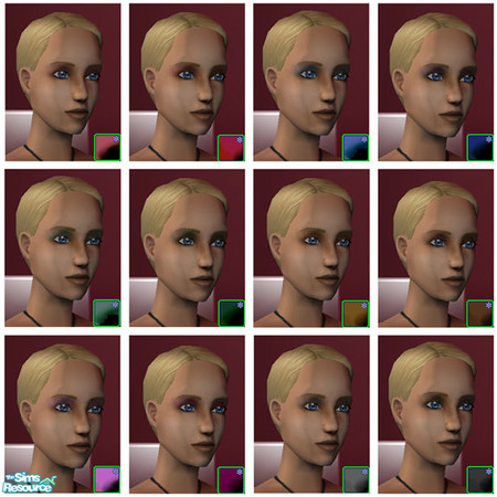 Sims 2 — Simply eyeshadows by Briher — Eyeshadows for everday or formal wear. Available in 12 colours