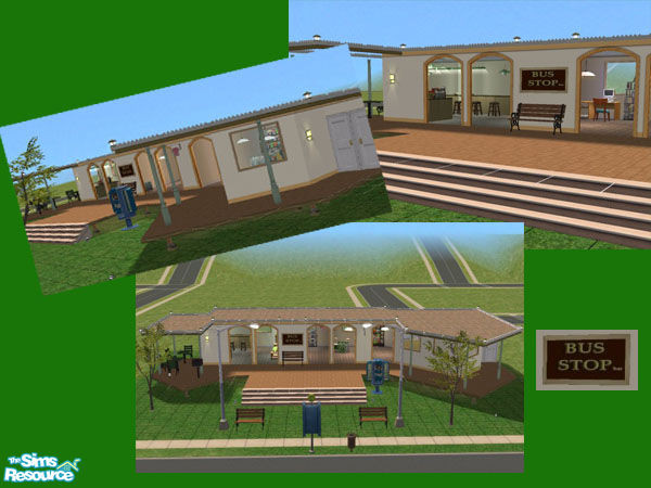 Sims 2 — ASTON BUS STOP by gbourn — a small community lot with great lay out