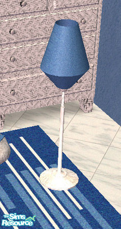 Sims 2 — Cool Blue - tulip Floor Lamp Blue Shade by Simaddict99 — More modern, white and cool blues wicker room set.