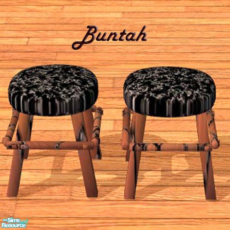 Sims 2 — Black Brocaid CUSHION for Shorter Stool by buntah — This is the black brocaid cushion for the Shorter Stool. It