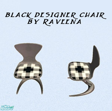 Sims 2 — Black Designer Chair by Raveena — This chair matches the Black mod glass table.