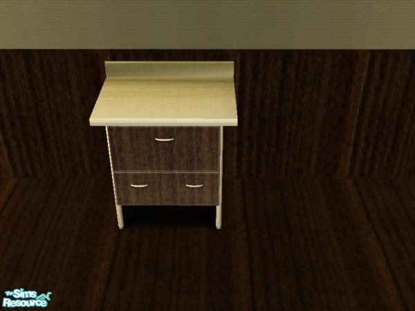 Sims 2 — Oak and Yellow counters by ead425 — more roosters: 19 items, 1 wall, 1 floor: bar, bar stool, buffet,clock fire
