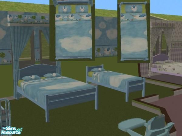 Sims 2 — Sheep Dreams Bedding by foxybaby3 — Part of Sheep Dreams Nursery.