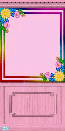 Sims 2 — Hello Kitty Flowers Set Living Room - Flowers Wall by Bury me deep inside your heart — 