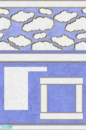 Sims 2 — Sky Wall & Floor Set by eriduserpent — A nice set with clouds and the blue yonder... one wall and three
