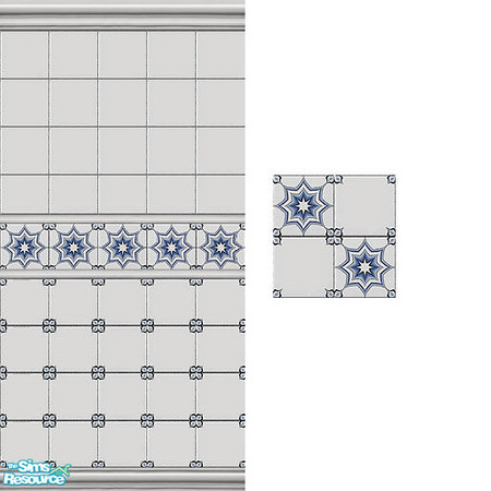 Sims 2 — Blue Star Tile Set by Halfcreek — created by Halfcreek