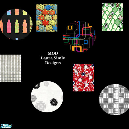 Sims 2 — Laura Simly Totally Modern Wall Set by debs913 — Here are six modern wallpapers and two ultramodern tiles. The
