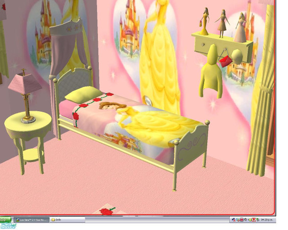 Sims 2 — Disney Princess Set 2 Belle Set Complete Kids Bedroom - Belle Bed by aaaaaaac — 