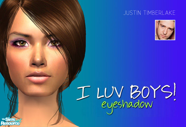 Sims 2 — I Luv Boys! Eyeshadow 2008 - Justin Timberlake by 06bek — [couldn\'t resist using him again this year!]