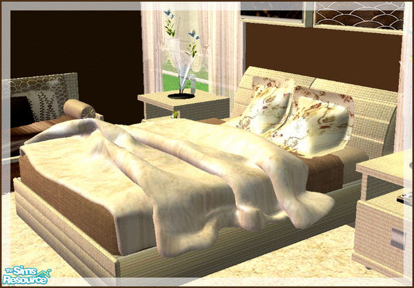 Sims 2 — Romantica Bedroom in cream - soft cushions and blanket RC 1 by kibanahnah — Recolor of my first mesh set! i hope