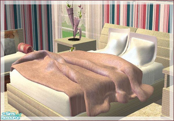 Sims 2 — Romantica Bedroom in cream - soft cushions and blanket RC 4 by kibanahnah — Recolor of my first mesh set! i hope