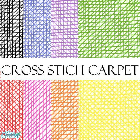 Sims 2 — Cross Stich Carpet by MeganLaVey — Simple cross stich carpets. On Black And Color On Color Coming Soon.