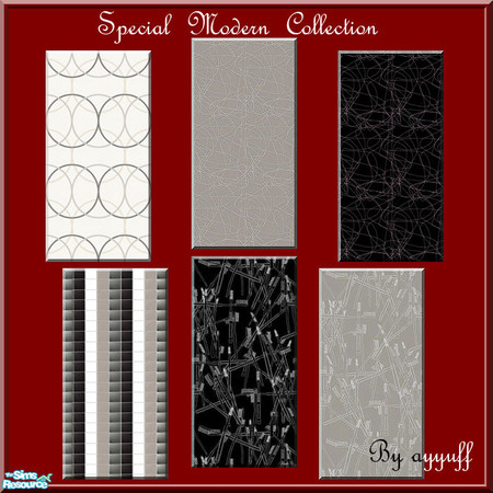 Sims 2 — Special Modern Collection by ayyuff — Included: 5 wallpapers,1 tile...Cost:2