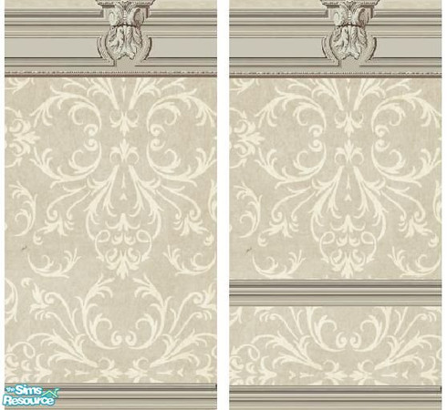 Sims 2 — Victorian Pattern with Royal Crown Molding by jessdrakesims — This set contains two walls, both of a beautiful