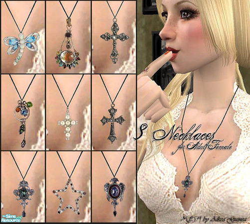 Sims 2 — 9 Necklaces for Adult Female  by *Holly — 9 beautiful necklaces for adult female. -First download mesh - by