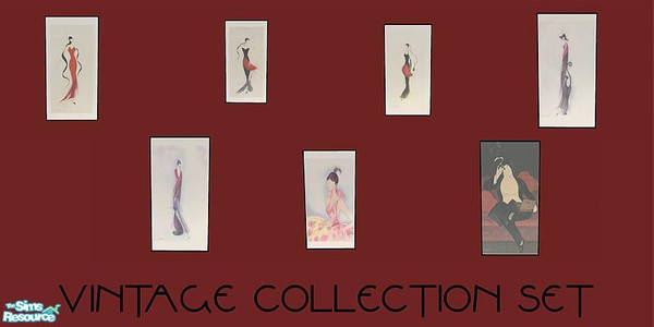 Sims 2 — Vintage Art Set by Eboluh — Art Nouveau painting - A very nice set of 7 vintage art. No expansion required. Hope