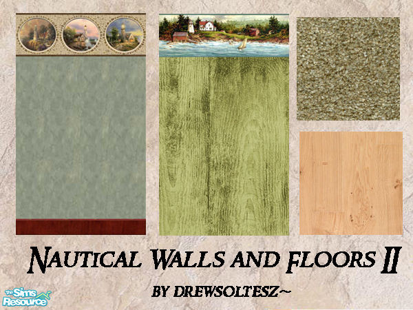 Sims 2 — Nautical Wall and Floor Set II by drewsoltesz — A set of 2 wallpapers and two floors for your nautical