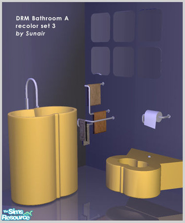Sims 2 — DRM Bathroom A - Recolor set 3 by Sunair — DRM Bathroom A - Recolor set 3 (darkwood)