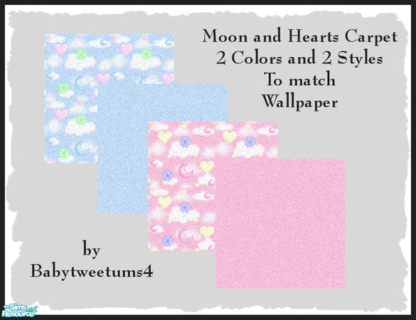 Sims 2 — Moon and Hearts Carpet by babytweetums4 — These carpets were made to match my Moon and Hearts Wallpaper. 2 solid