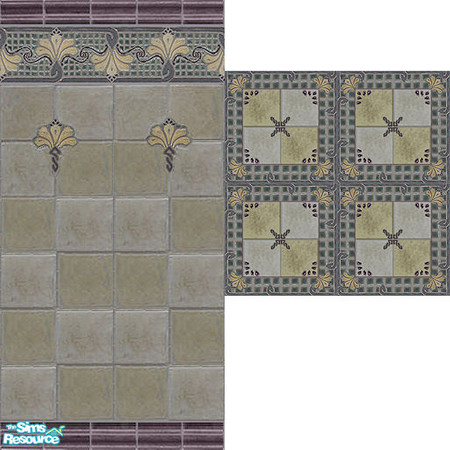 Sims 2 — Turkish Floral Tile Set by Halfcreek — created by Halfcreek