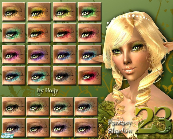 Sims 2 — Fantasy Eyeshadows by *Holly — 24 fantasy eyshadows for your female sim. 