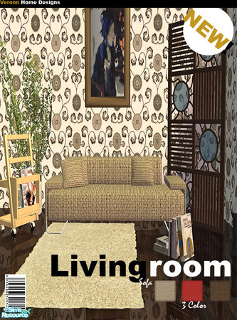 Sims 2 — TSRAA Veronn Livingroom Sofa 03 by Veronn — New 3 color.