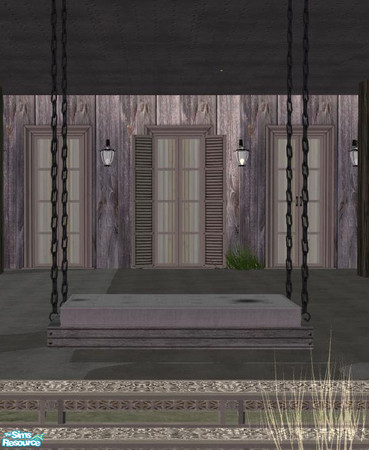 Sims 2 — PB Bali Outdoor Recolor distressed grey - Swing Polster by ShinoKCR — Polster only grungy
