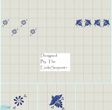 Sims 2 — Mexican Wall & Floor Tile Set by eriduserpent — A simple handpainted tile set, with typical mexican tile