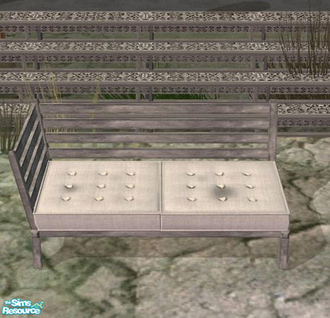Sims 2 — PB Bali Outdoor Recolor distressed grey - Loveseatleft Polst by ShinoKCR — Polster only grungy