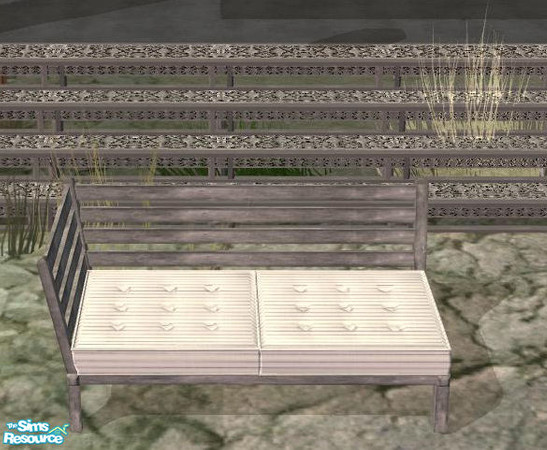 Sims 2 — PB Bali Outdoor Recolor distressed grey - Loveseatleft by ShinoKCR — Polster with stripes