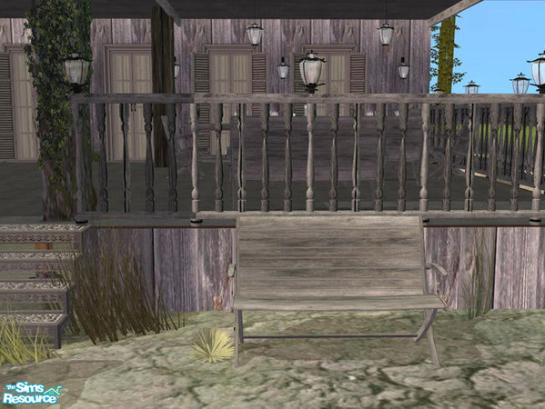 Sims 2 — PB Bali Outdoor Recolor distressed grey - Bench (Loveseat) by ShinoKCR — Mesh updated on June 07 2008 - please