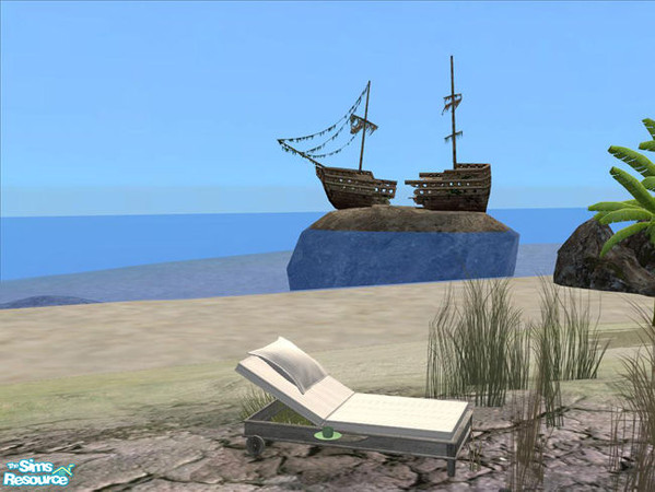 Sims 2 — PB Bali Outdoor Recolor distressed grey - Lounger by ShinoKCR — Polster with Stripes