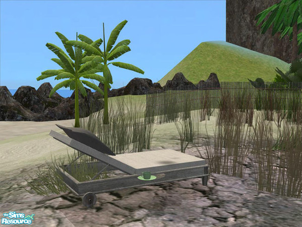 Sims 2 — PB Bali Outdoor Recolor distressed grey - Lounger Polster by ShinoKCR — Polster only grungy