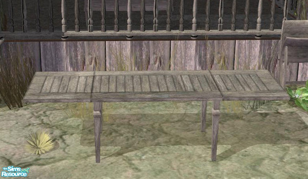 Sims 2 — PB Bali Outdoor Recolor distressed grey - Diningtable 3tl by ShinoKCR — Uni required