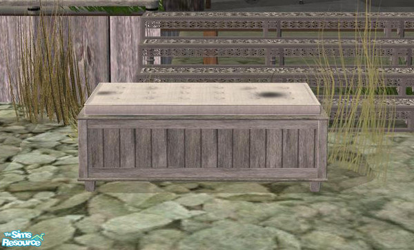 Sims 2 — PB Bali Outdoor Recolor distressed grey - Storage Polster by ShinoKCR — Polster only grungy
