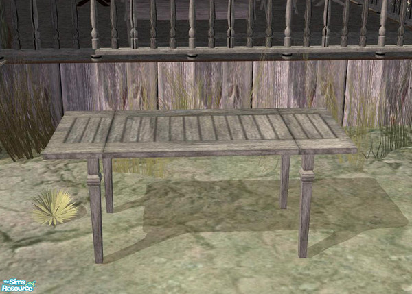 Sims 2 — PB Bali Outdoor Recolor distressed grey - DiningTable 2tl by ShinoKCR — 