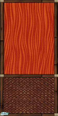 Sims 2 — Tropical Heat - Set 1 - Wall03 by Donnha — Spice up your Sims beach homes with this bright bamboo wall.